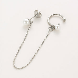 Earring pearls with earcuff