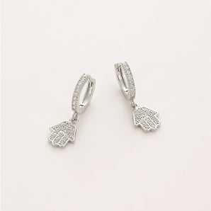 Fatima's hand earrings cubic zirconia