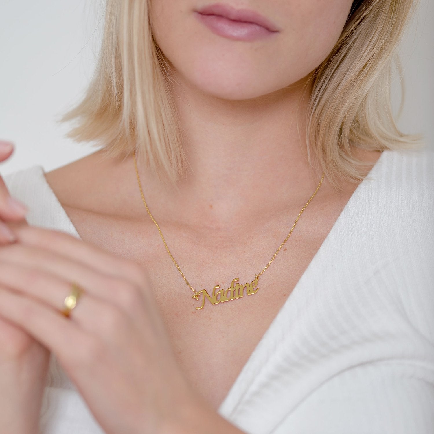 Melanie name necklace deals